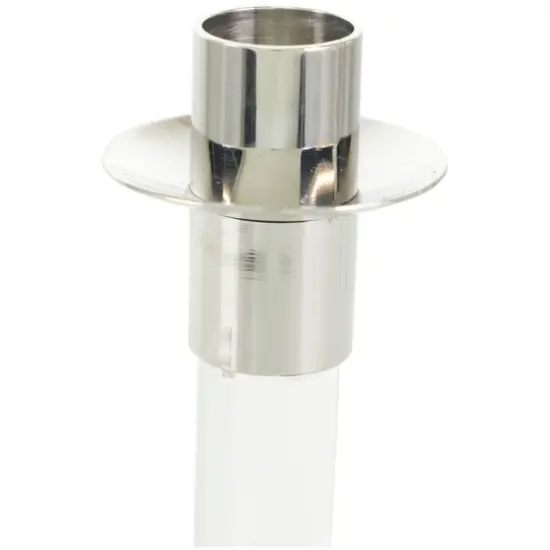 Silver Stainless Steel Candle Holder with Clear Glass Center Set {6}