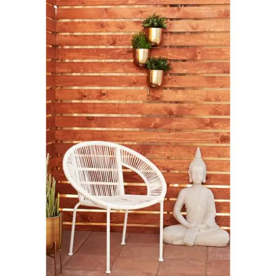 25" Gold Metal Contemporary Wall Planter {8}