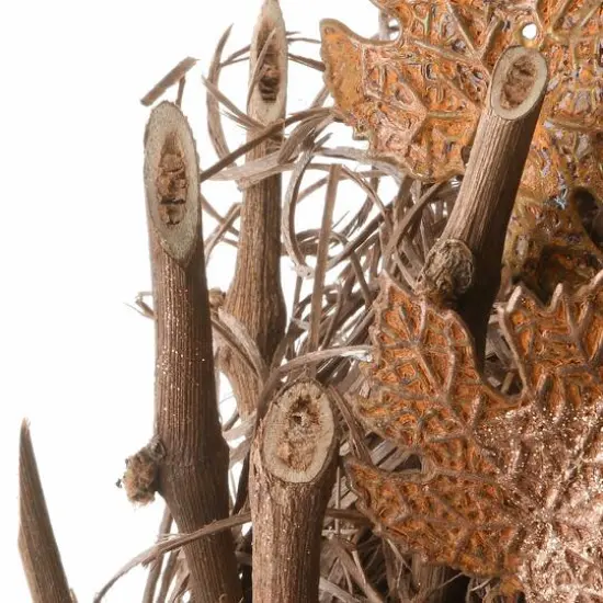 18" Harvest Brown Maple Leaves Wreath {6}