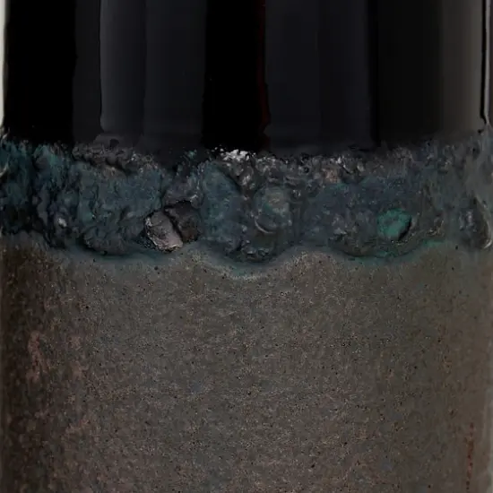 Set of 2 Black Stoneware Rustic Vase, 20", 15" {5}