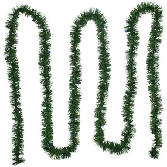 18ft. Pre-Lit Multicolor LED Artificial Christmas Pine Garland {5}