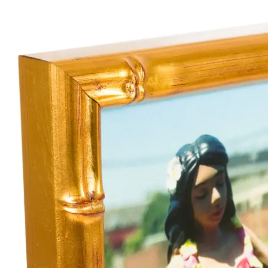 Craig Frames Vintage Bamboo Brushed Gold Picture Frame with Mat {6}