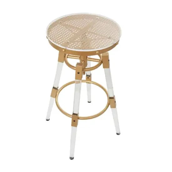 27" Gold Acrylic Bar Stool with Clear Acrylic Accents {3}