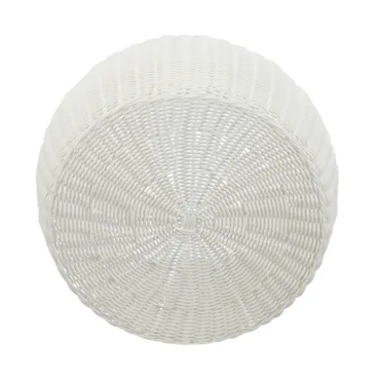 Household Essentials 9" Woven Storage Ottoman White {5}