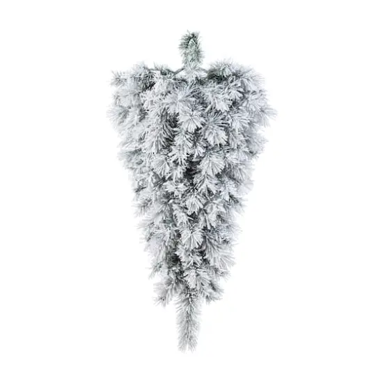 Glitzhome&reg; 3ft Pre-Lit Snow Flocked Greenery Pine Christmas Teardrop, Multicolor LED Lights and Timer {7}