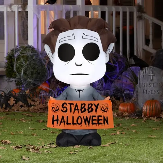 3.5ft. Airblown&reg; Inflatable Halloween Universal Studios Michael Myers with Sign {3}
