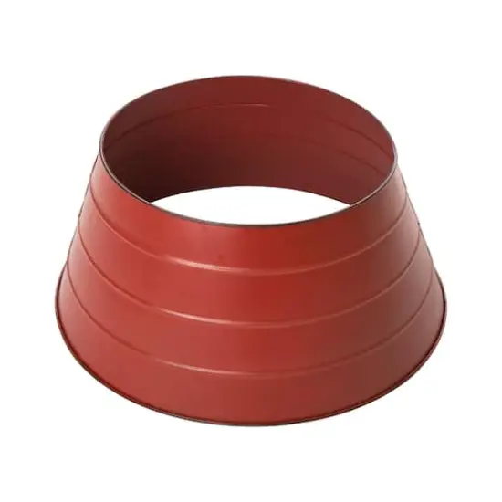 Glitzhome 22" Red Metal Tree Collar {1}