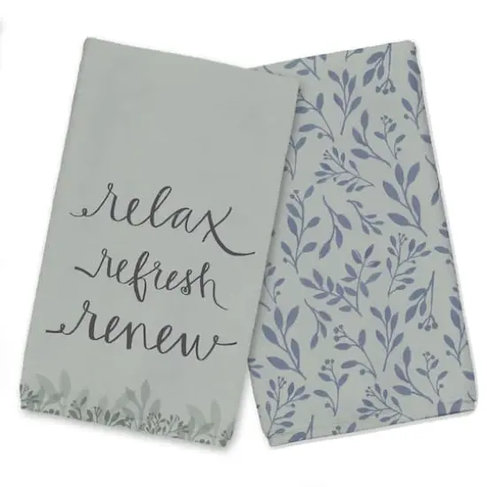 Relax Refresh Renew Tea Towel Set Green {1}