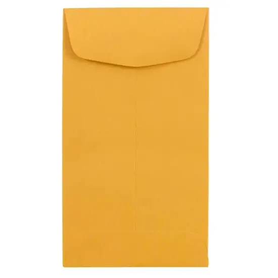 JAM Paper 3.375" x 6" Brown Kraft Recycled Coin Business Envelopes, 100ct. {1}