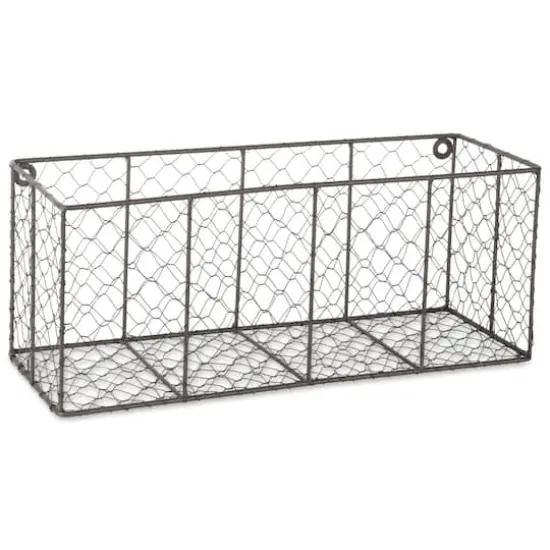 DII&reg; Medium Gray Wall Mount Chicken Wire Baskets, 2ct. {3}