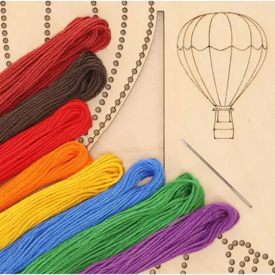 Leisure Arts&reg; Intermediate Air Balloon Wood Stitchery Panel Kit {6}