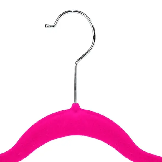Simplify Slim Velvet Hangers with Clips, 6ct. Fuchsia {6}