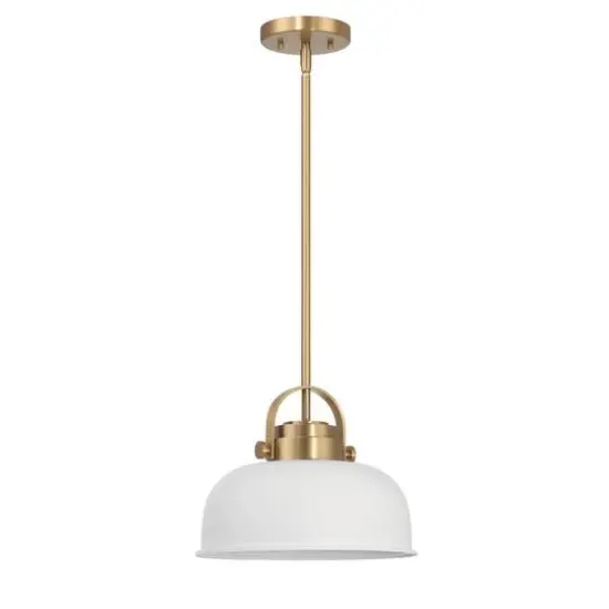 Hello Honey&reg; Arte White & Gold Industrial Metal 2-Tone Ceiling Light {7}