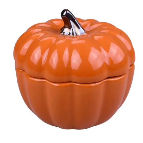 4.75" Orange Ceramic Pumpkin Cocotte by Makery&trade; {6}