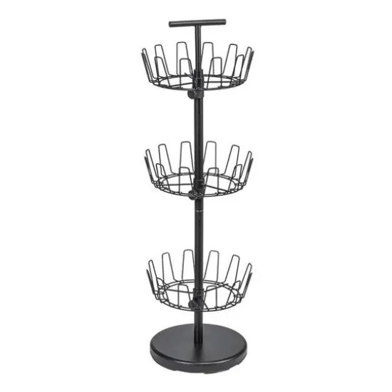 Household Essentials 38" Matte Black 3-Tier Shoe Storage Tree {1}