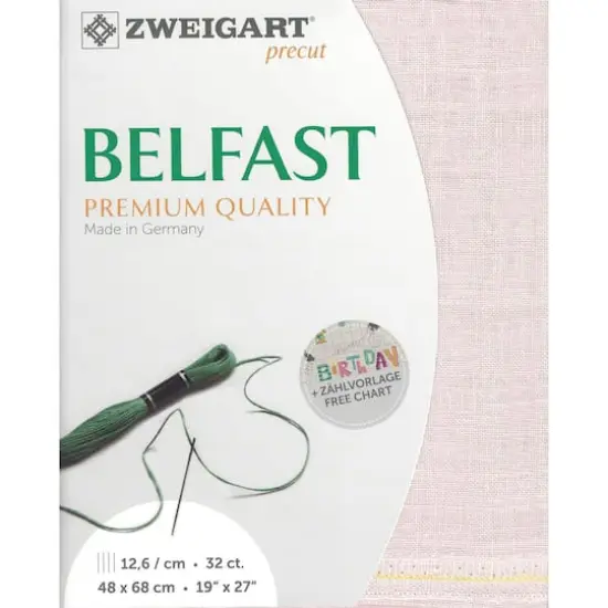 Zweigart&reg; Precut Belfast 32 Count Canvas, 19" x 27" Rose Blush {1}