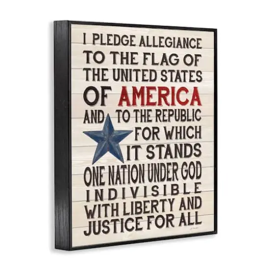 Stupell Industries Pledge of Allegiance Patriotic Framed Giclee Art Black {4}
