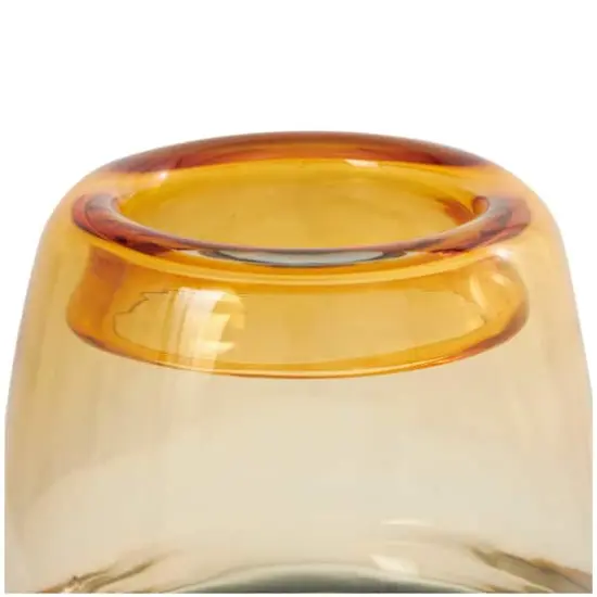9" Orange Ombre Glass Vase {3}