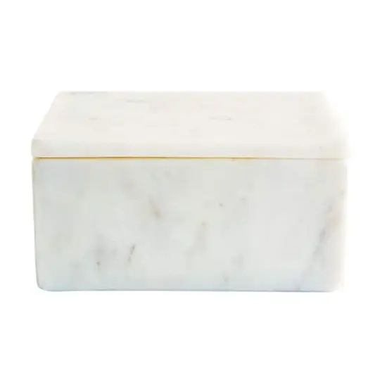 Hello Honey&reg; White Marble Box Storage Container with Lid {3}
