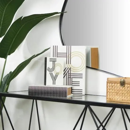 White Home, Love, Joy Book Storage Box Set {3}