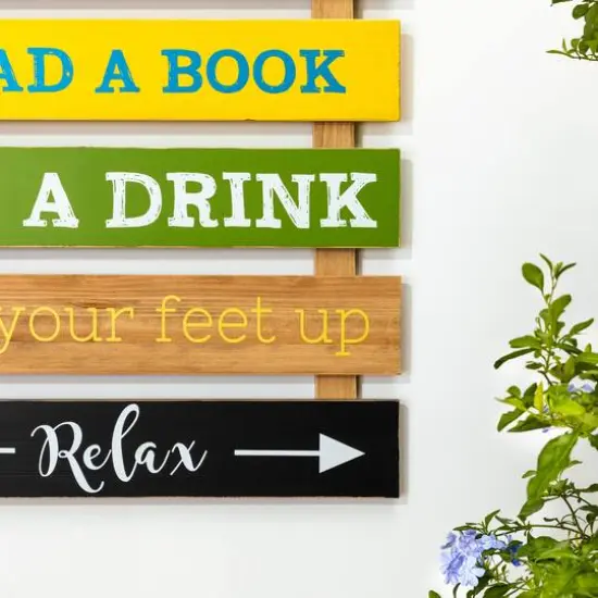 Glitzhome&reg; 36" Rustic Wooden Porch Rules Sign {6}