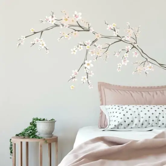 RoomMates Cherry Blossom Branch Decals with 3D Embellishments {3}