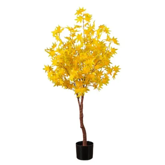 4ft. Pre-Lit Yellow Autumn Maple Artificial Fall Tree with 150 Warm White LED Lights {1}
