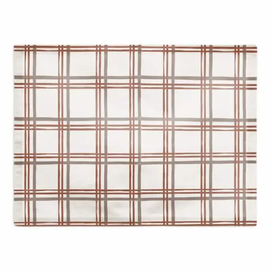 Holiday Plaid on White Cotton Twill Placemat {1}