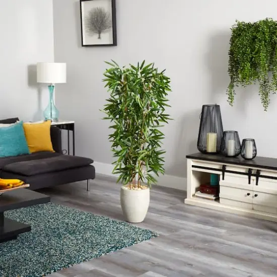 5ft. Bamboo Tree in Sand Colored Planter {4}