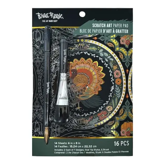 Brea Reese&trade; 6" x 8" Turkey Tales Scratch Art Paper Pad {1}