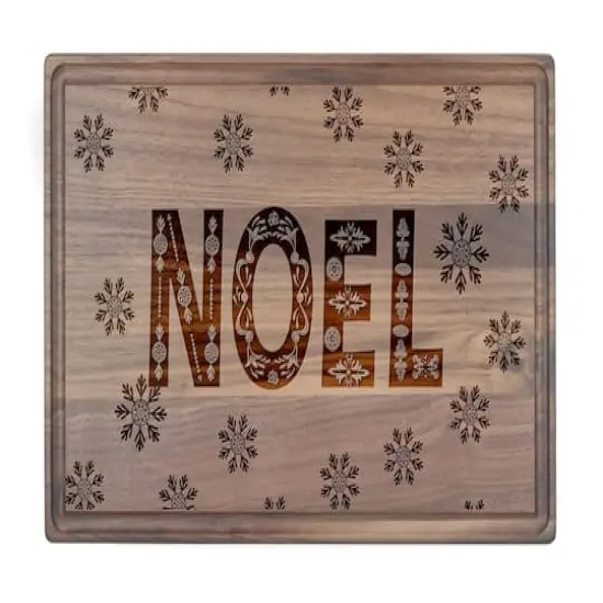17" x 11" Scandinavian Noel Walnut Cutting Board {1}