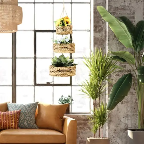 NEX&trade; 3-Tier Natural Kitchen Fruit Storage Wicker Baskets {6}