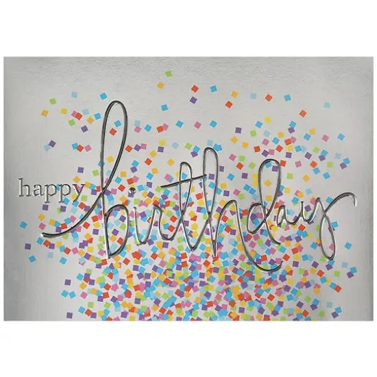 JAM Paper Wording with Confetti Blank Birthday Card Set {1}