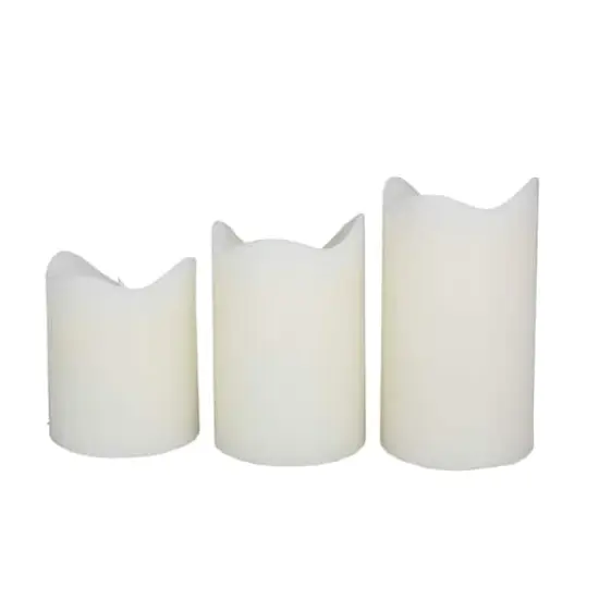 White Traditional Flameless Candle Set {5}