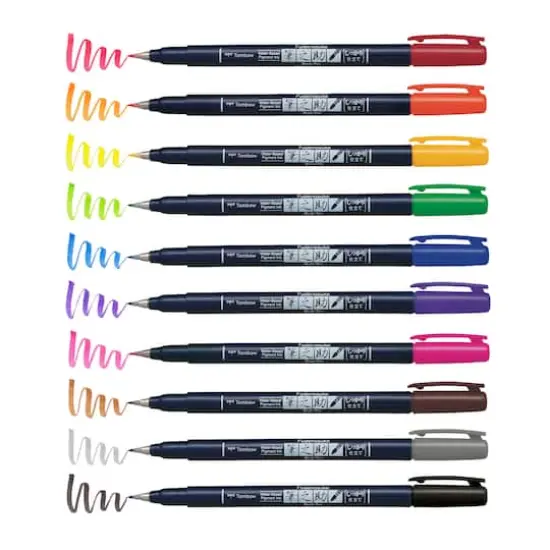 Tombow Fudenosuke Colors Hard Tip Brush Pens {10}