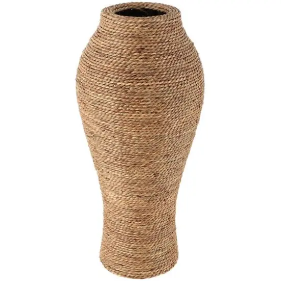 24" Brown Seagrass Handmade Tall Wrapped Vase {1}