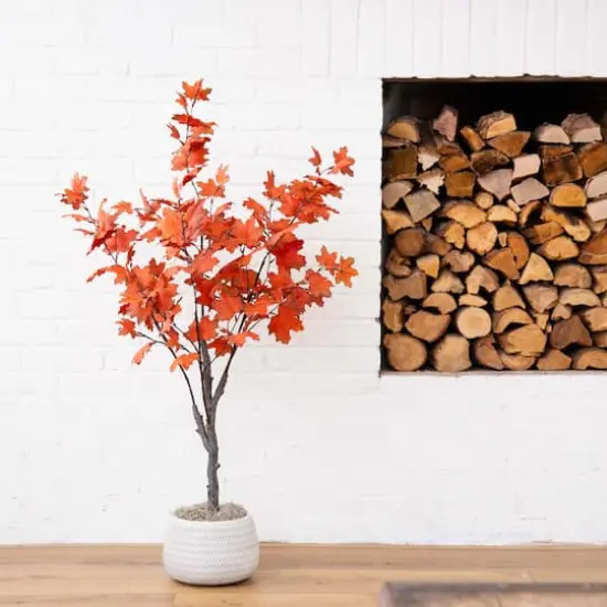 4ft. Autumn Smoky Maple Artificial Fall Tree {3}
