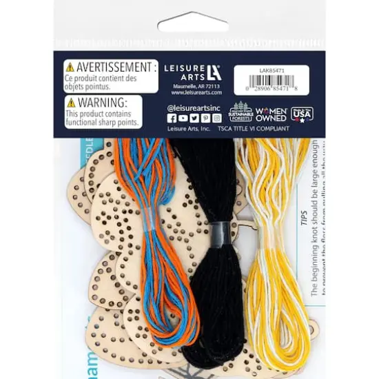 Leisure Arts&reg; Beginner Insect Shapes 3 Piece Wood Stitchery Ornament Kit {3}