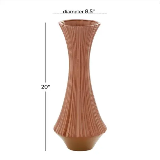 Rust Ceramic Modern Vase, 20" x 8" x 8" {7}