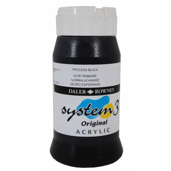 Daler-Rowney&reg; Original System 3 Acrylic, 500mL 040 Process Black {1}