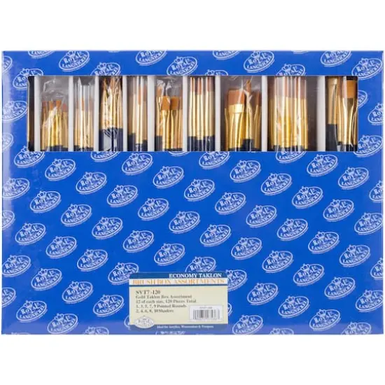 Royal Langnickel Gold Taklon Boxed Multicolored Brush Set, 120ct. {1}