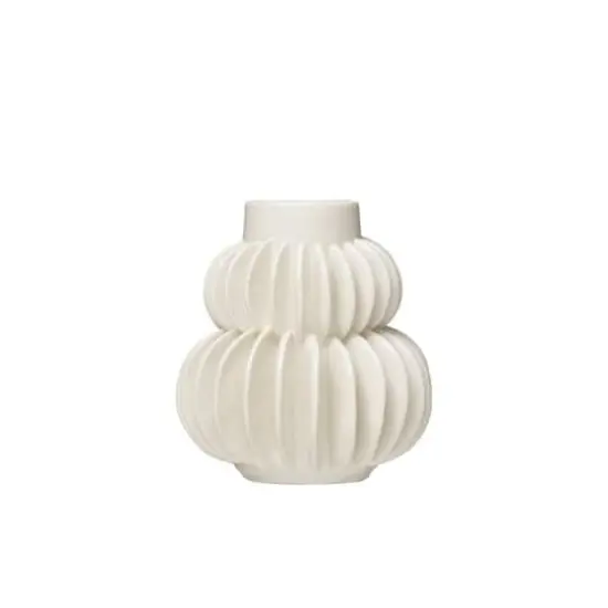 Hello Honey&reg; 5" Handmade Stoneware Vase With Half Circle Pleated Design {1}