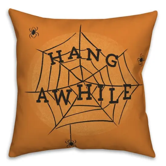Hang Awhile Spiderweb Spun Poly Throw Pillow {1}