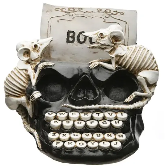 8" Skull Typewriter with Rats {1}