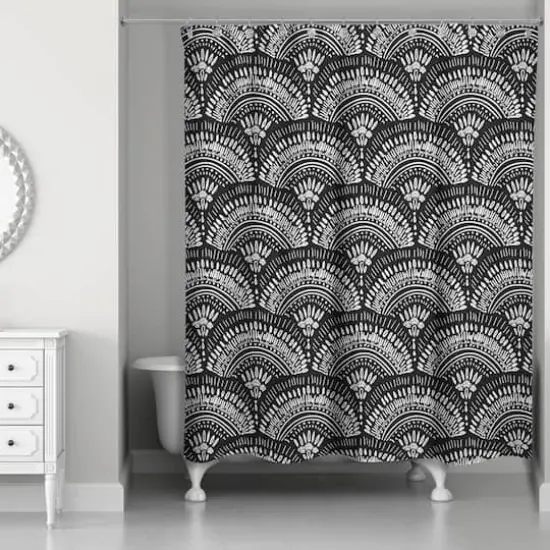 Bohemian Sketch Pattern 71" x 74" Shower Curtain {1}
