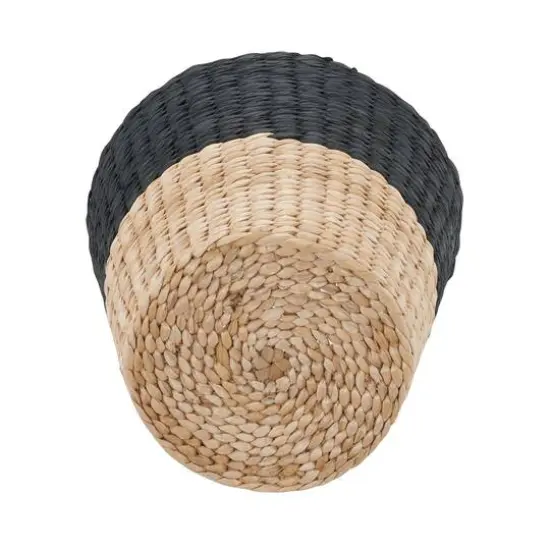 Household Essentials 9" Black Woven Hyacinth Waste Basket {5}
