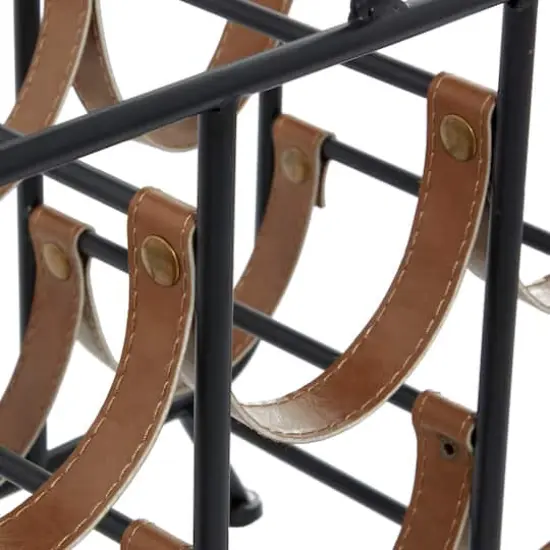 16" Black Metal Contemporary Wine Rack {5}