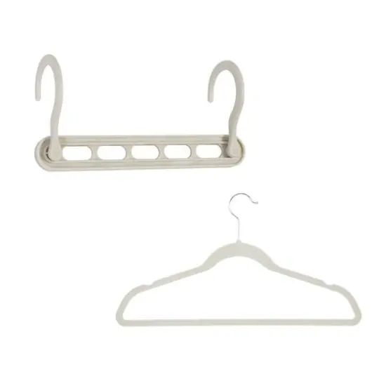 Honey Can Do White Collapsible Hangers w/ Velvet Non-Slip Hangers, 55ct. {1}
