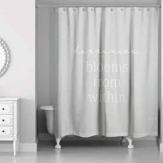Happiness from Sage 71" x 74" Shower Curtain {1}