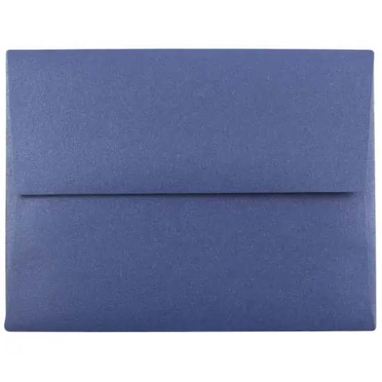 JAM Paper 4.375" x 5.75" Metallic Invitation Envelopes, 50ct. Sapphire Blue {1}